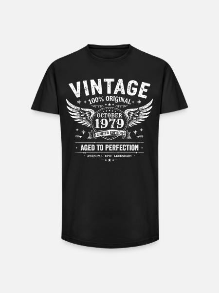 October 1979 | October 1979 Birthday Gift - Long Fit Men's T-Shirt - black