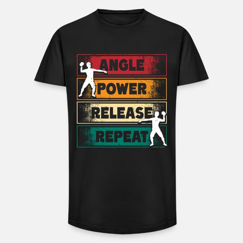 Kugelstoßen Kugelstoß Angle Power Release - Long Fit Männer T-Shirt - Schwarz