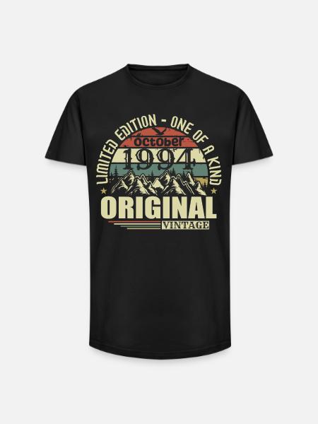 Octobre 1994 - Cadeau d’anniversaire 31 octobre - T-shirt coupe longue homme - noir