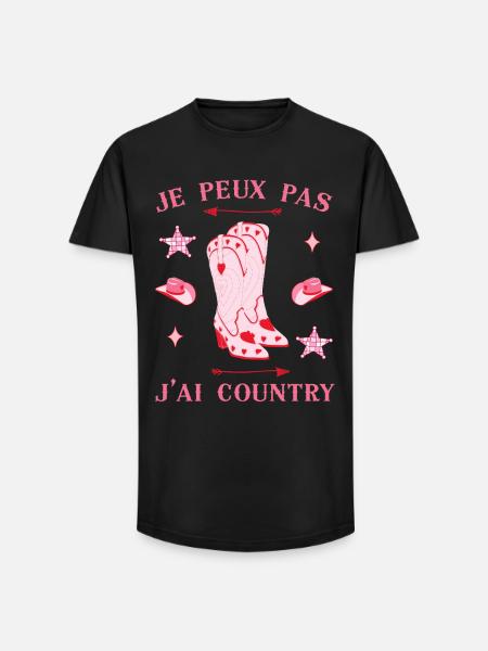 I CAN'T COUNTRY RODEO BOOT GIRL - Long Fit Men's T-Shirt - black