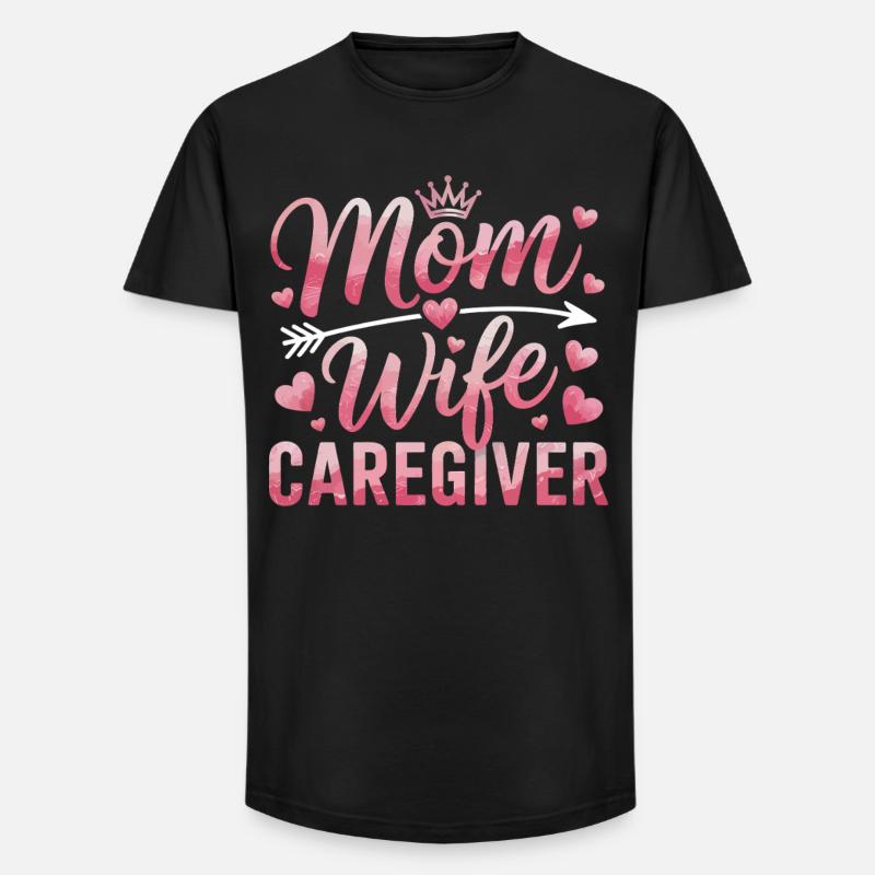Mutter Tochter Herz Motiv - Long Fit Männer T-Shirt - Schwarz