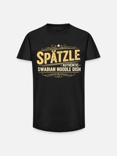 Spätzle Authentic Swabian Noodle Dish Design - Long Fit Men's T-Shirt - black