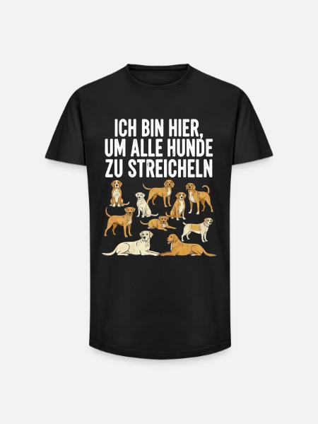 Humorous dog motif with text - Long Fit Men's T-Shirt - black