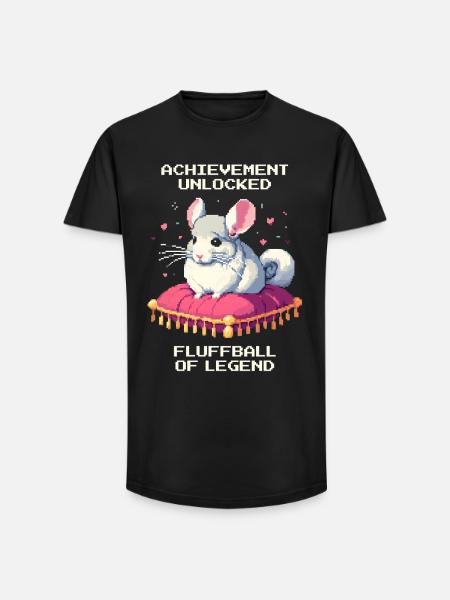 Saavutus: Legendaarinen pörröpallo | Chinchilla - Miesten long fit T-paita puuvillasta - musta