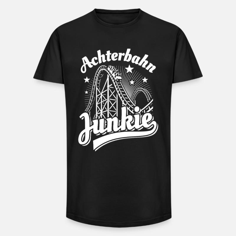 Achterbahn Junkie - Freizeitpark - Looping - Long Fit Männer T-Shirt - Schwarz