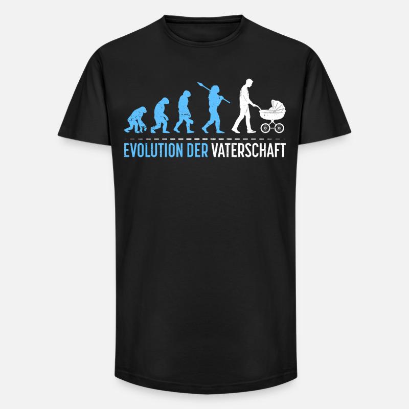 Werdender Vater EVOLUTION DER VATERSCHAFT Lustig - Long Fit Männer T-Shirt - Schwarz
