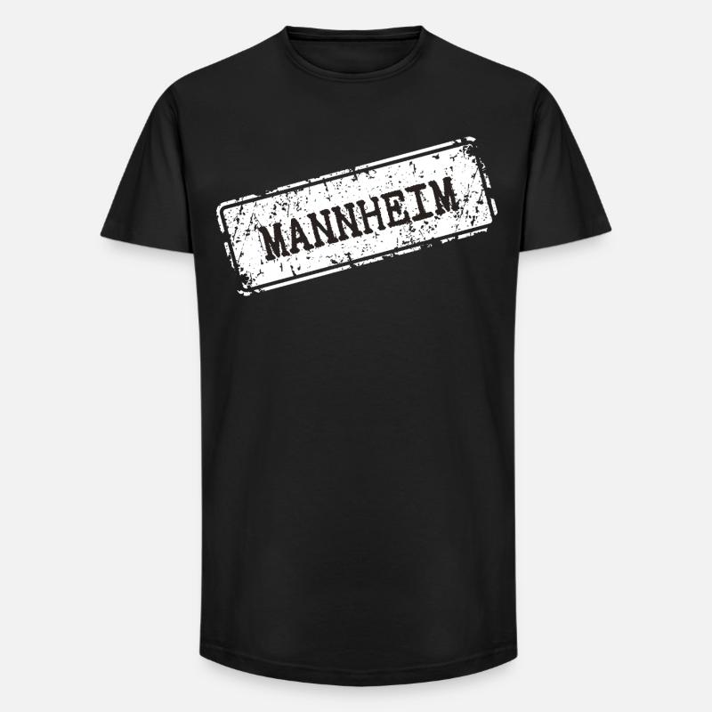 Mannheim  - Long Fit Männer T-Shirt - Schwarz