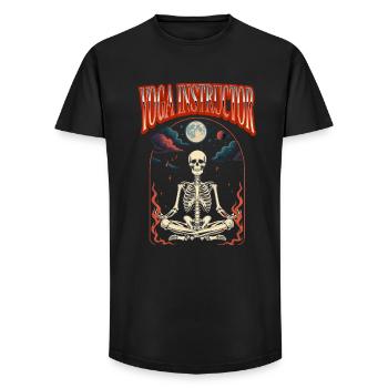 Tarot d'Halloween pour professeur de yoga - T-shirt coupe longue homme - noir - Devant - AI Model Male 185 light (185cm)