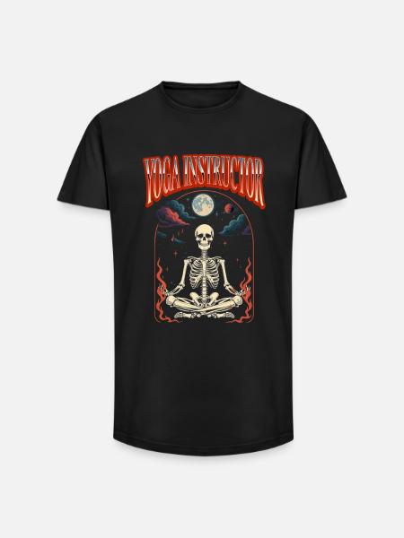 Yogalehrer Halloween Tarot - Long Fit Männer T-Shirt - Schwarz