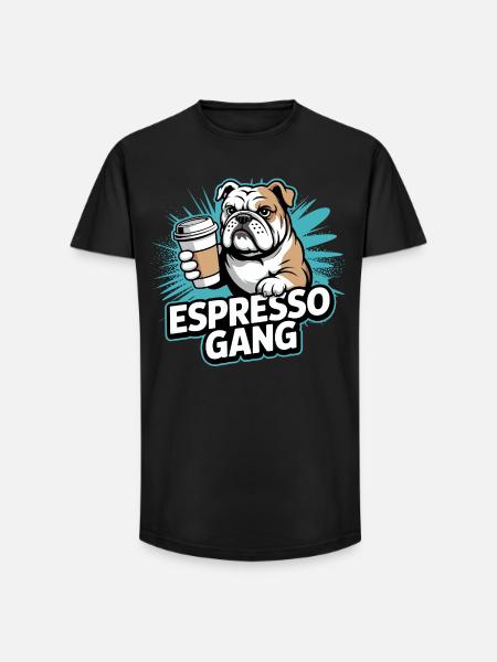 Espresso Gang Bulldog - Long Fit Men's T-Shirt - black