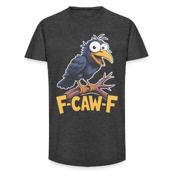 F-Caw-F Meme Krähe - Long Fit Männer T-Shirt - Anthrazit - Vorne - AI Model Male 185 light (185cm)