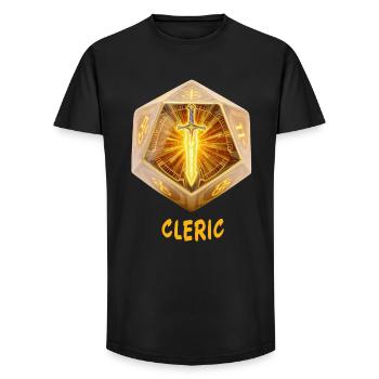W20 mit heiligem Schwert – Cleric Fantasy - Long Fit Männer T-Shirt - Schwarz - Vorne - AI Model Male 185 light (185cm)