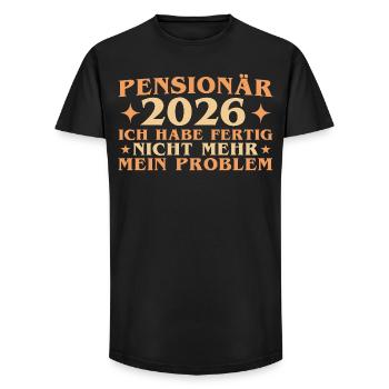 Pensionär 2026 Abschied Arbeitskollege Pension - Long Fit Männer T-Shirt - Schwarz - Vorne - AI Model Male 185 light (185cm)