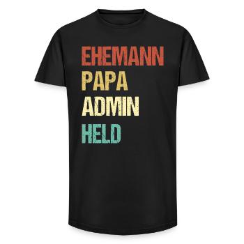 Husband Dad Admin Hero Shirt - Long Fit Men's T-Shirt - black - Front - AI Model Male 185 light (185cm)