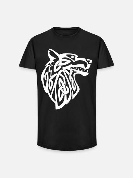 Viking White Wolf - Long Fit Men's T-Shirt - black