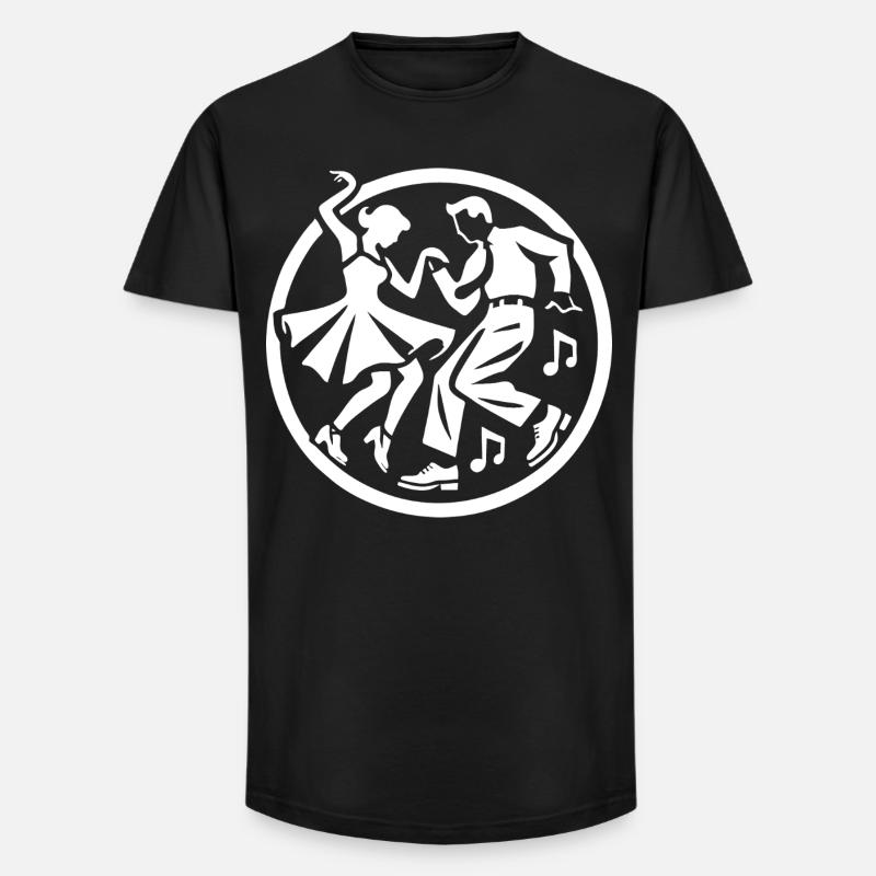 Rock ’n’ Roll Silhouetten Design - Long Fit Männer T-Shirt - Schwarz