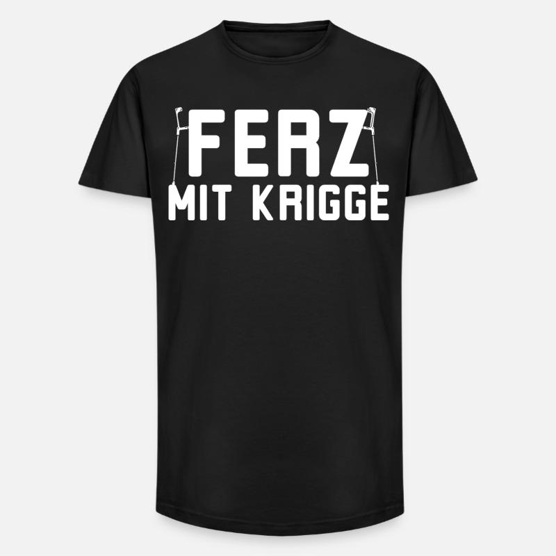 Ferz avec Krigge Dialecte hessois - T-shirt coupe longue homme - noir