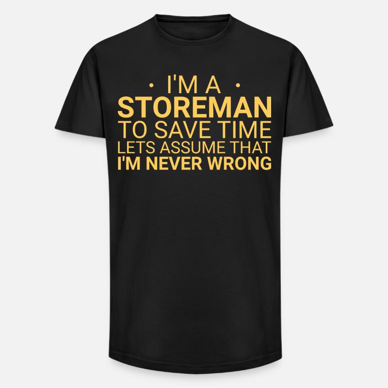 Storeman Never Wrong - Long Fit Männer T-Shirt - Schwarz