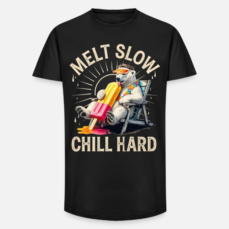 Schmelz langsam Chill Harter Bär - Long Fit Männer T-Shirt - Schwarz