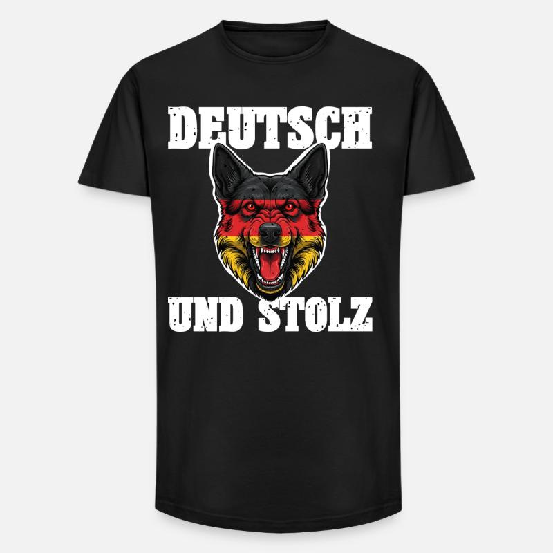 Deutscher Schäferhund - Long Fit Männer T-Shirt - Schwarz