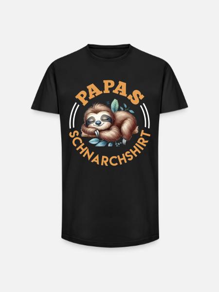 Dad-to-be DADDY'S SNORING SHIRT Funny - Long Fit Men's T-Shirt - black
