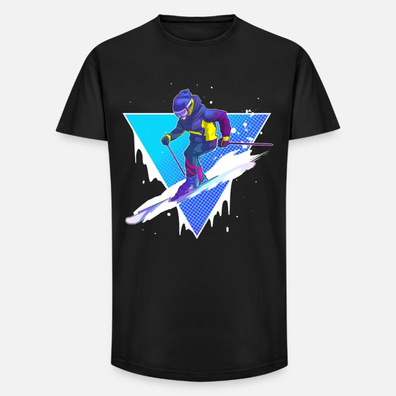 Ski - Long Fit Männer T-Shirt - Schwarz