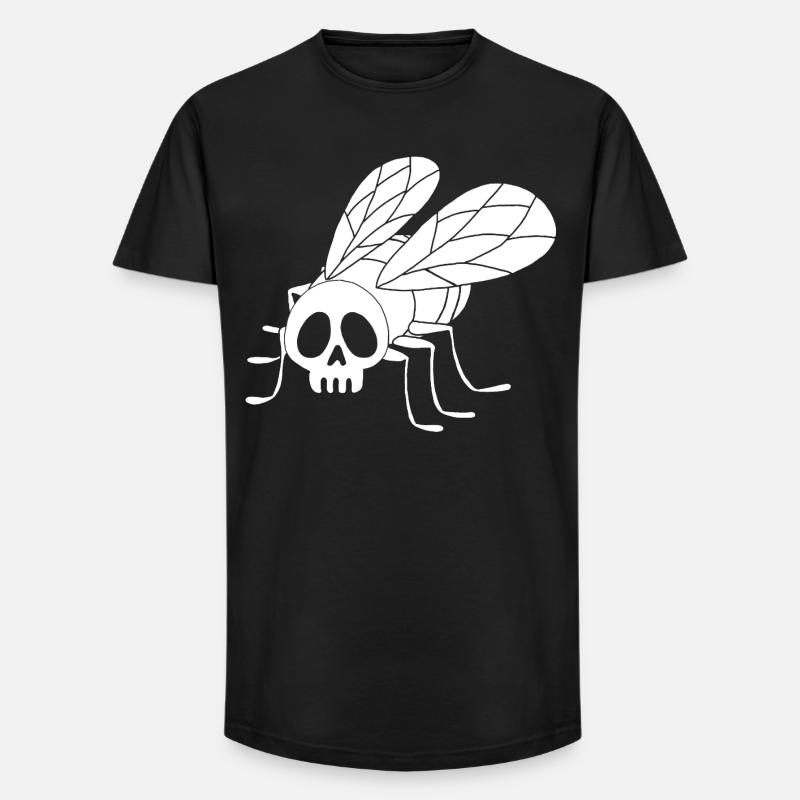 Fly Skull (weiß) - Long Fit Männer T-Shirt - Schwarz