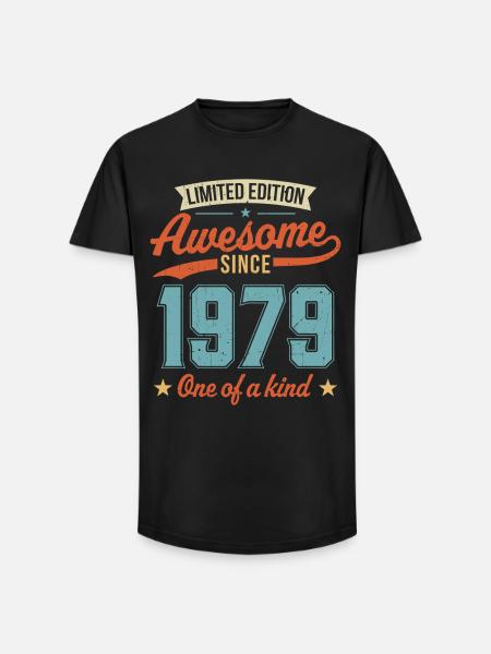 Awesome Since 1979 - Long Fit Men's T-Shirt - black