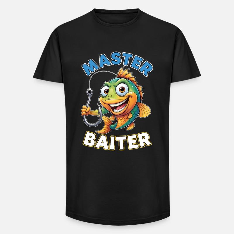 Master Baiter – Lustiger Angler Spruch - Long Fit Männer T-Shirt - Schwarz