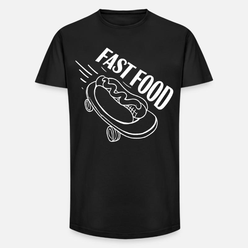 Fast Hot Dog Skateboard Longboard - T-shirt coupe longue homme - noir