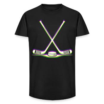 EDM Techno Hockeyschläger Rave Hockey - Long Fit Männer T-Shirt - Schwarz - Vorne - AI Model Male 185 light (185cm)