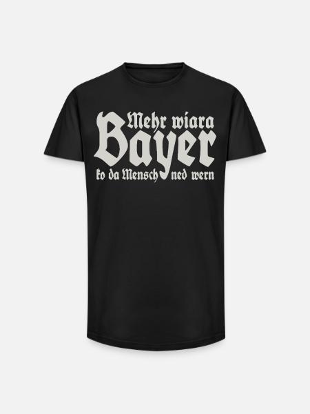 Man cannot become more than a Bavarian - Long Fit Men's T-Shirt - black