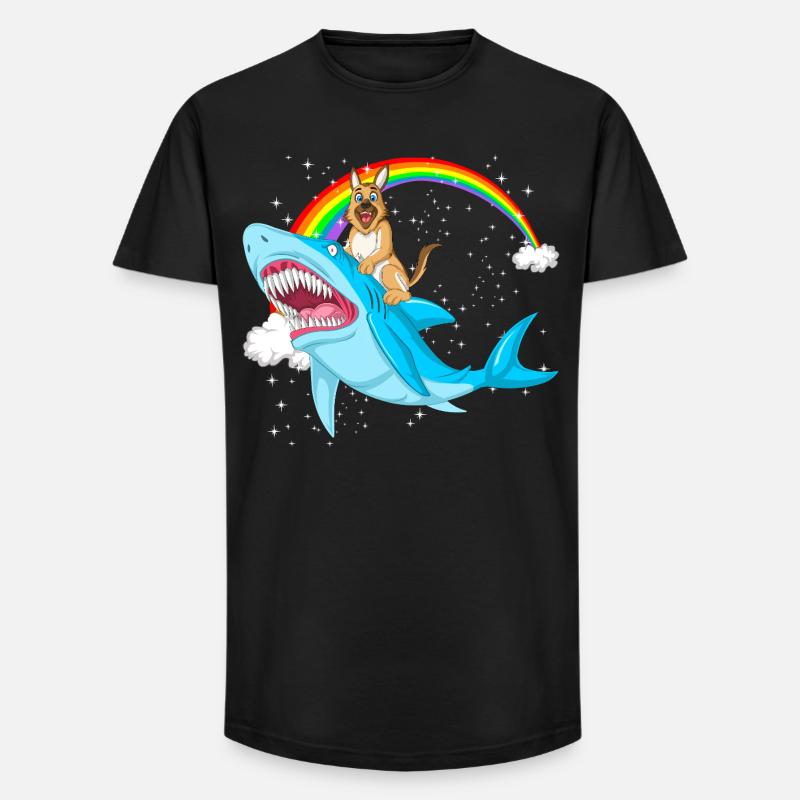 Deutscher Schäferhund Reithai - Long Fit Männer T-Shirt - Schwarz