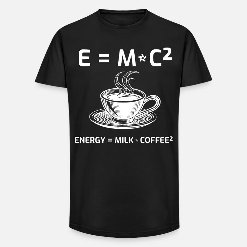Coffee Drinker Coffee Formula E=MC2 - Long Fit Men's T-Shirt - black