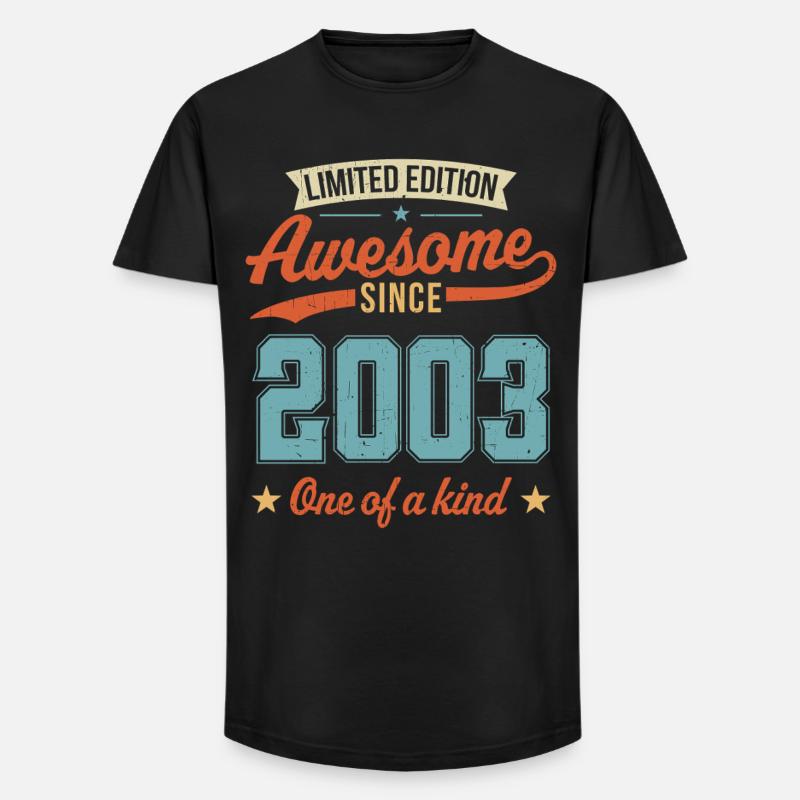 Genial seit 2003 - Long Fit Männer T-Shirt - Schwarz