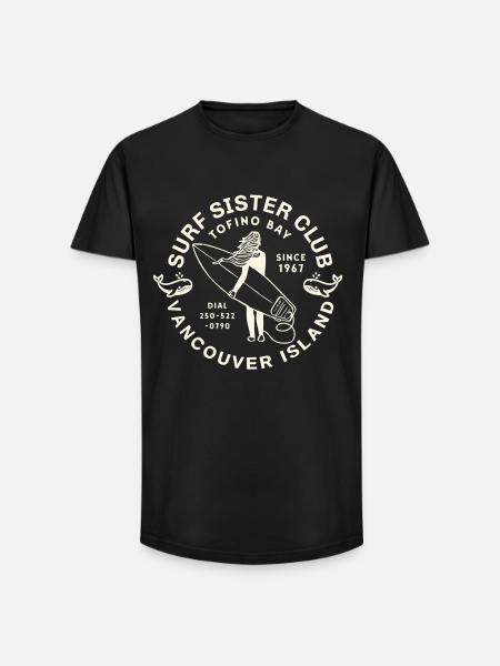 Surfer Club Vancouver Island - Long Fit Men's T-Shirt - black