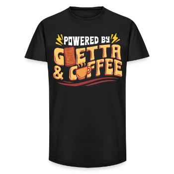 Goetta Sausage Powered By Goetta & Coffee - Long Fit Men's T-Shirt - black - Front - AI Model Male 185 light (185cm)