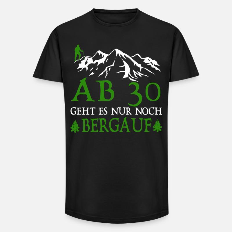 AB30 birthday it is only uphill - Long Fit Men's T-Shirt - black