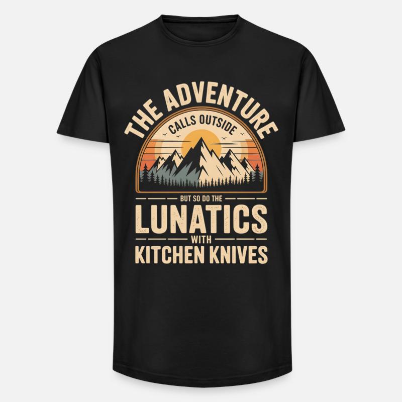 Bergabenteuer Ruf der Lunatics Küchenmesser - Long Fit Männer T-Shirt - Schwarz