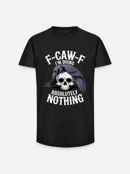 F-GAW-F Absolutely Nothing Skull Raven - Long Fit Men's T-Shirt - black