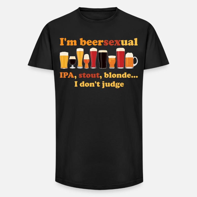 Ich bin ein biersexueller Biertrinker - Long Fit Männer T-Shirt - Schwarz