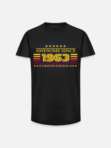 Awesome since 1963 Limited Edition - Long Fit Men's T-Shirt - black