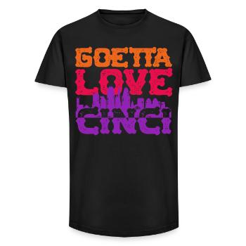 Goetta Love Cinci Sausage - Long Fit Men's T-Shirt - black - Front - AI Model Male 185 light (185cm)