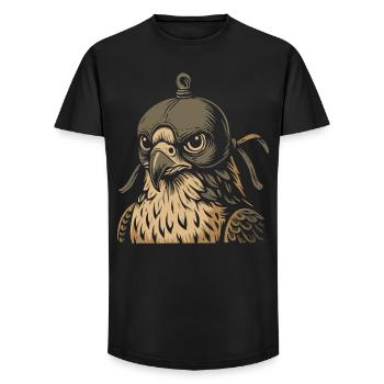 Majestätischer Falke mit Kapuzen-Wanderfalke Kunst - Long Fit Männer T-Shirt - Schwarz - Vorne - AI Model Male 185 light (185cm)