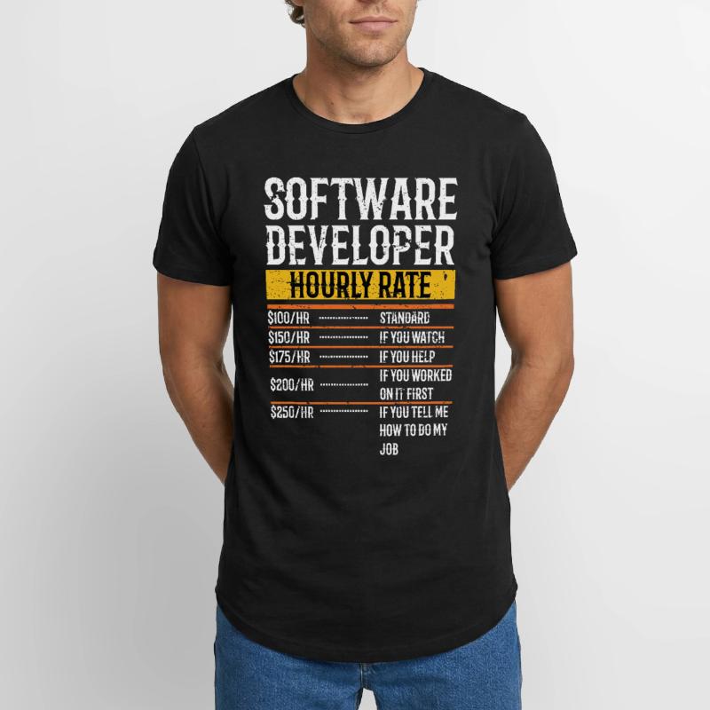 Software Developer Hourly Rate Software Developer Long Fit Men's T-Shirt