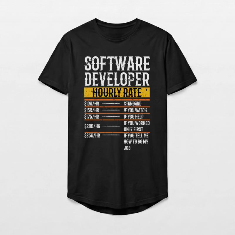 Software Developer Hourly Rate Software Developer Long Fit Men's T-Shirt