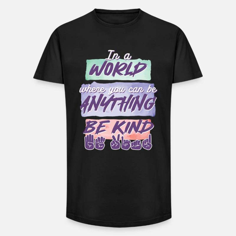 ASL Dolmetscher Gebärdensprache - Long Fit Männer T-Shirt - Schwarz