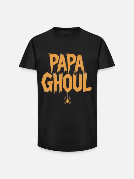 Papa Ghoul Spider Pendant - Long Fit Men's T-Shirt - black