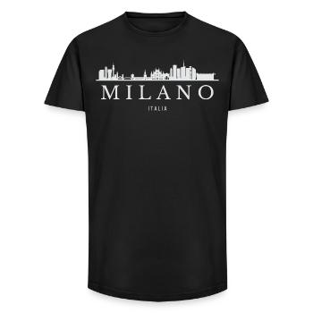 Milan Skyline, Milan Italy - Long Fit Men's T-Shirt - black - Front - AI Model Male 185 light (185cm)