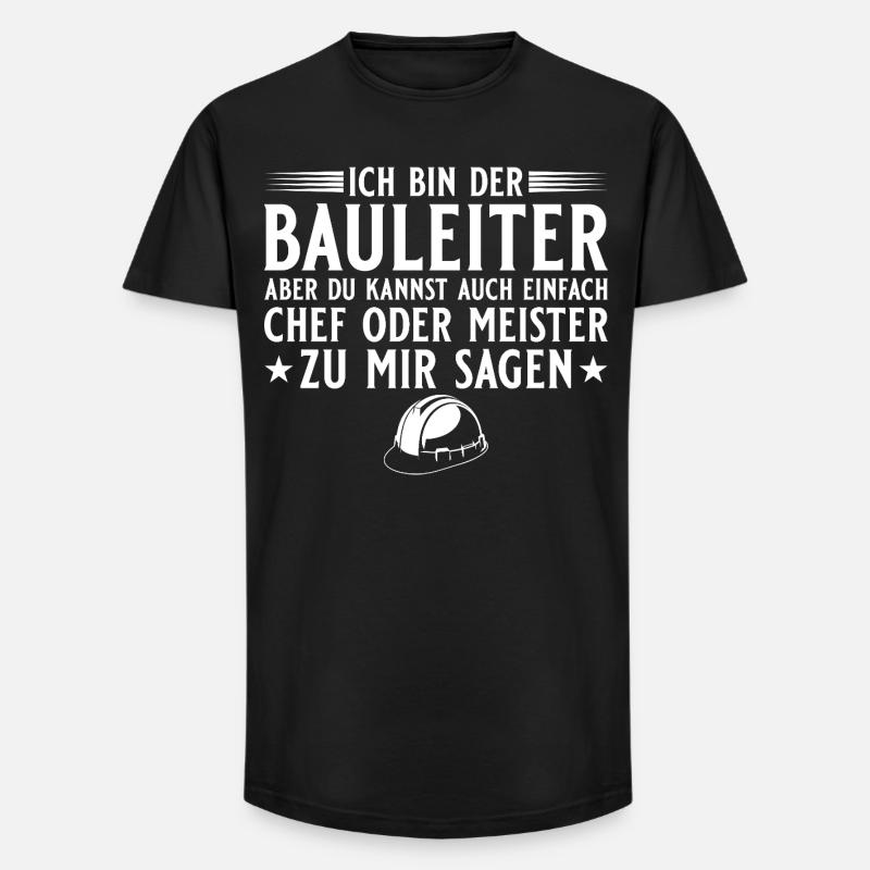 Bauleiter Hausbau Baustelle Chef oder Meister - Long Fit Men's T-Shirt - black